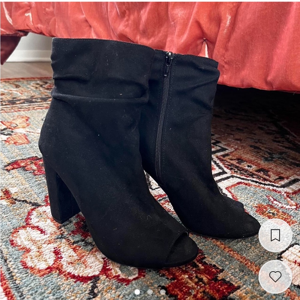 suede heeled booties